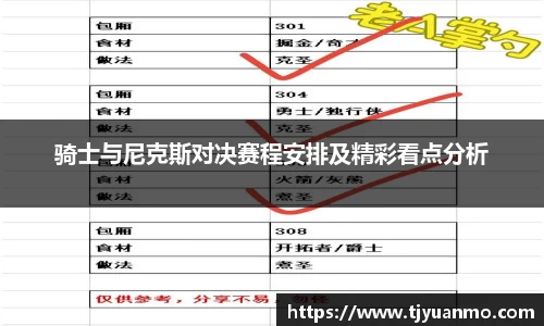 骑士与尼克斯对决赛程安排及精彩看点分析